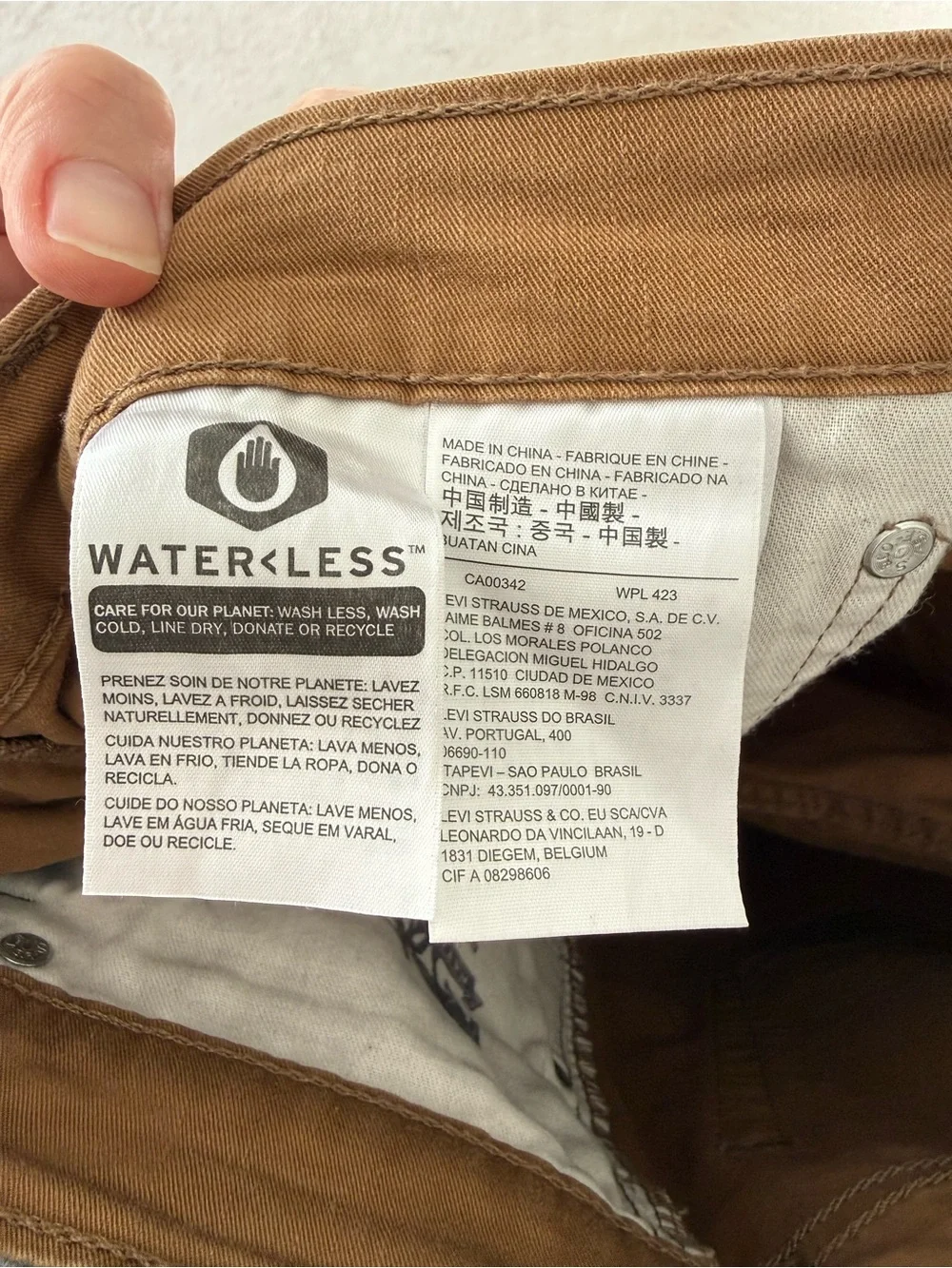 Levi’s 505 Regular Fit Jeans Men’s 33x30 Brown WaterLess Stretch Pants